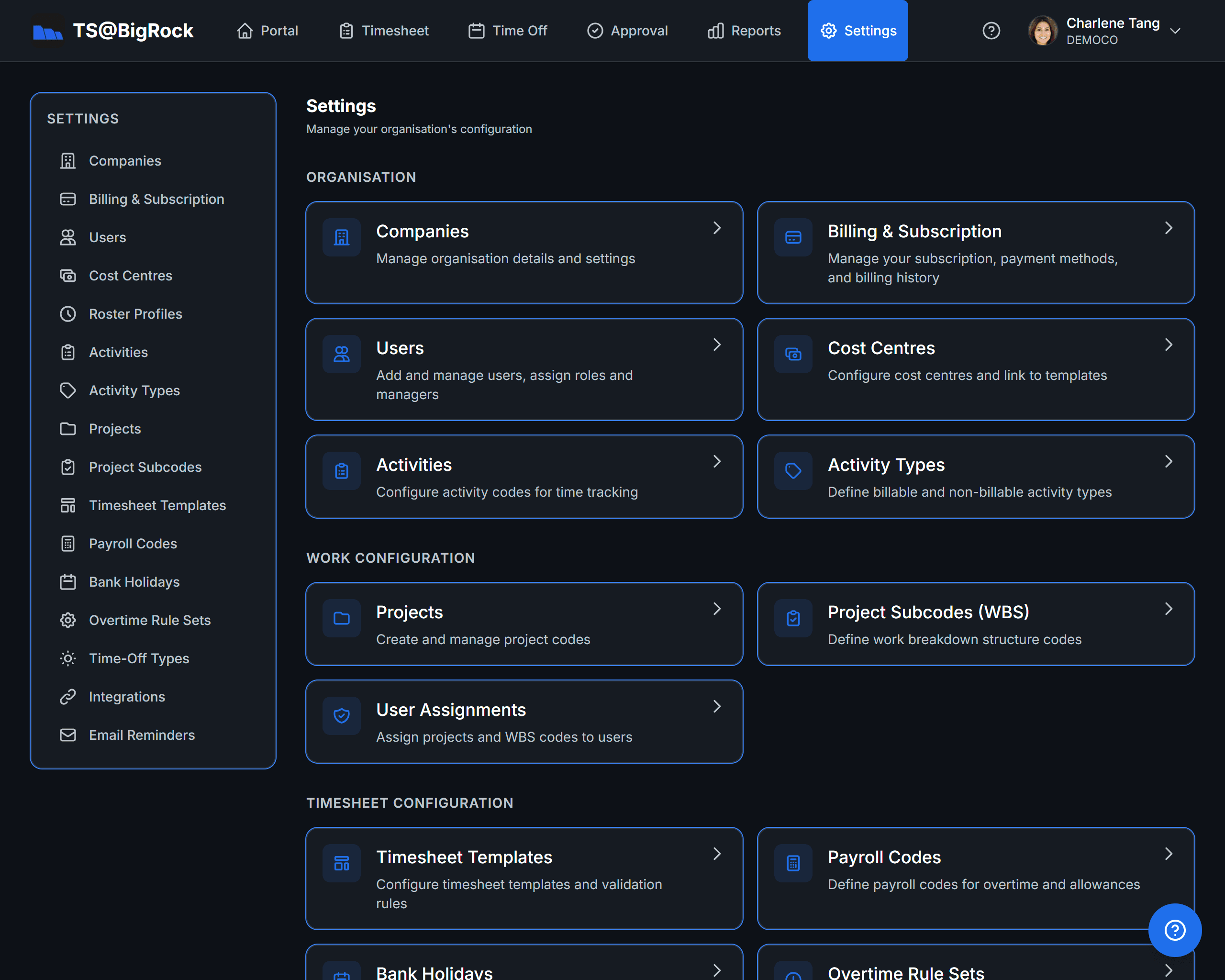 Settings — Comprehensive config options to tailor it for your organisation